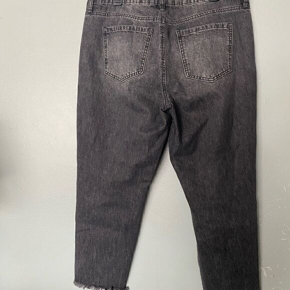 Ashley Mason black frayed ankle relaxed fit jeans 31 - Picture 4 of 7